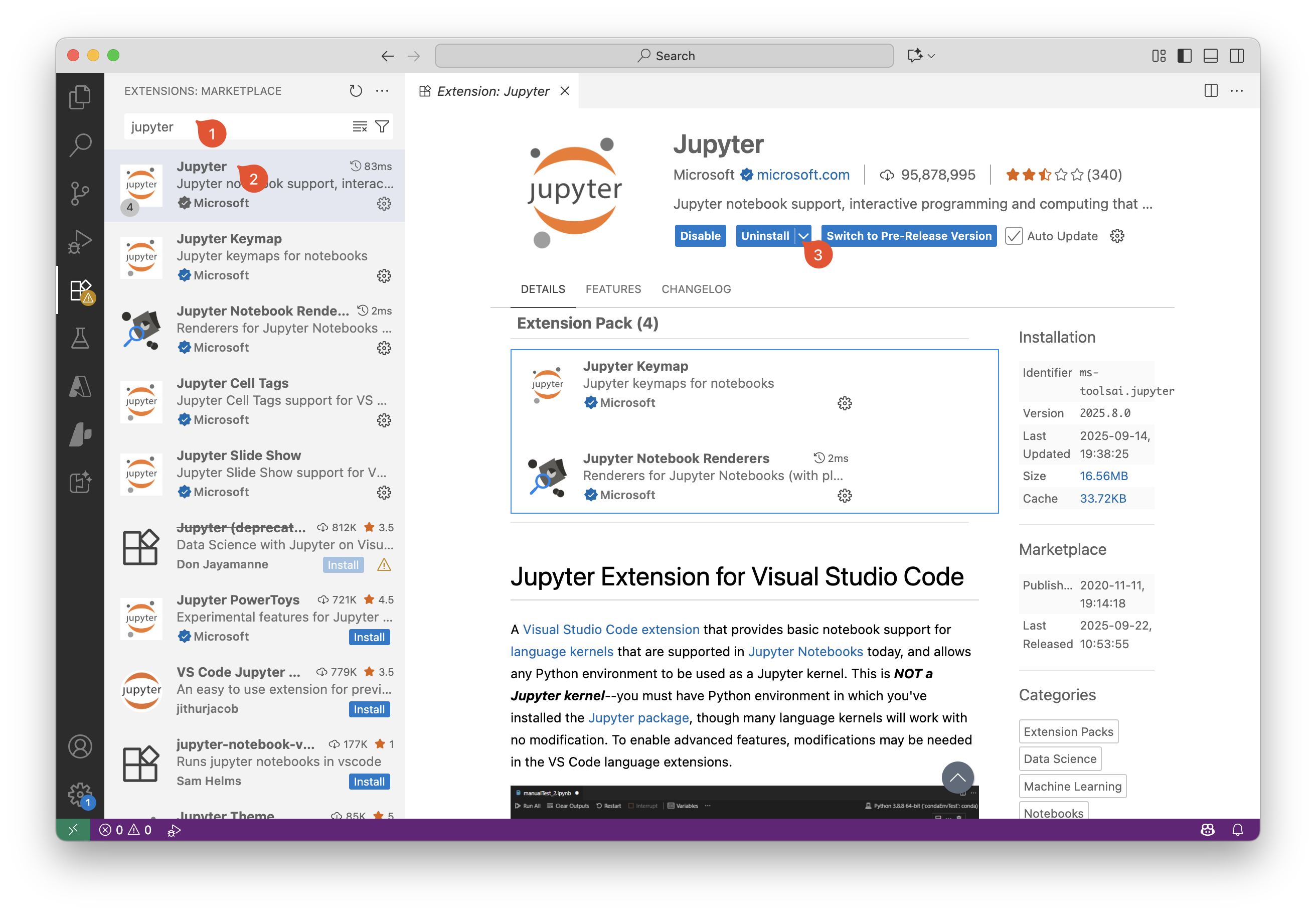 VS Code Jupyter extension
